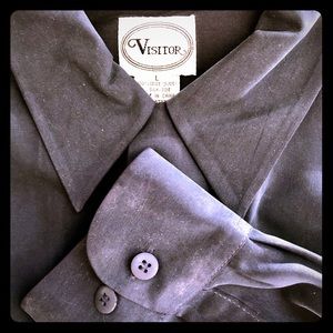 Black silk shirt. 17 x 32